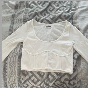 Garage white corset long sleeve